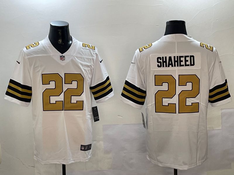 Men New Orleans Saints #22 Shaheed White 2024 Nike Limited NFL Jersey style 1->new orleans saints->NFL Jersey